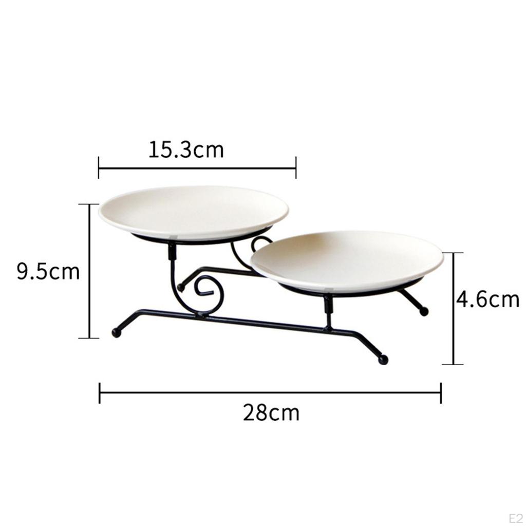 2 Layer Cupcake Cake Stand, Serving Tray Retro Storage Supplies Fruit Containers Display for
