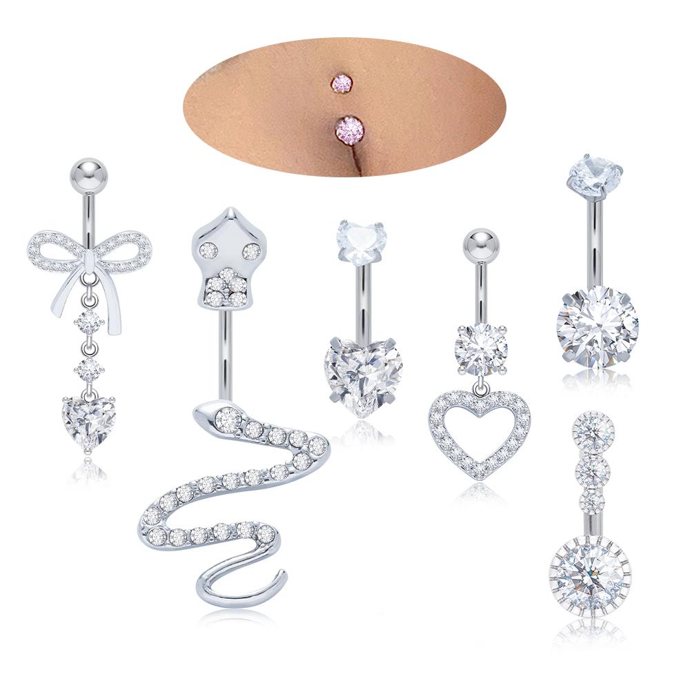 6pcs Stainless Steel Belly Button Ring 5mm Ball Navel Piercing Jewelry Hypoallergenic Safe for Sensitive Skin