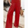 Dorywczo wysokiej talii spodnie szerokie nogawki damskie wygodne jednolite, luźne, workowate spodnie kobieta moda eleganckie kieszenie proste spodnie 30768