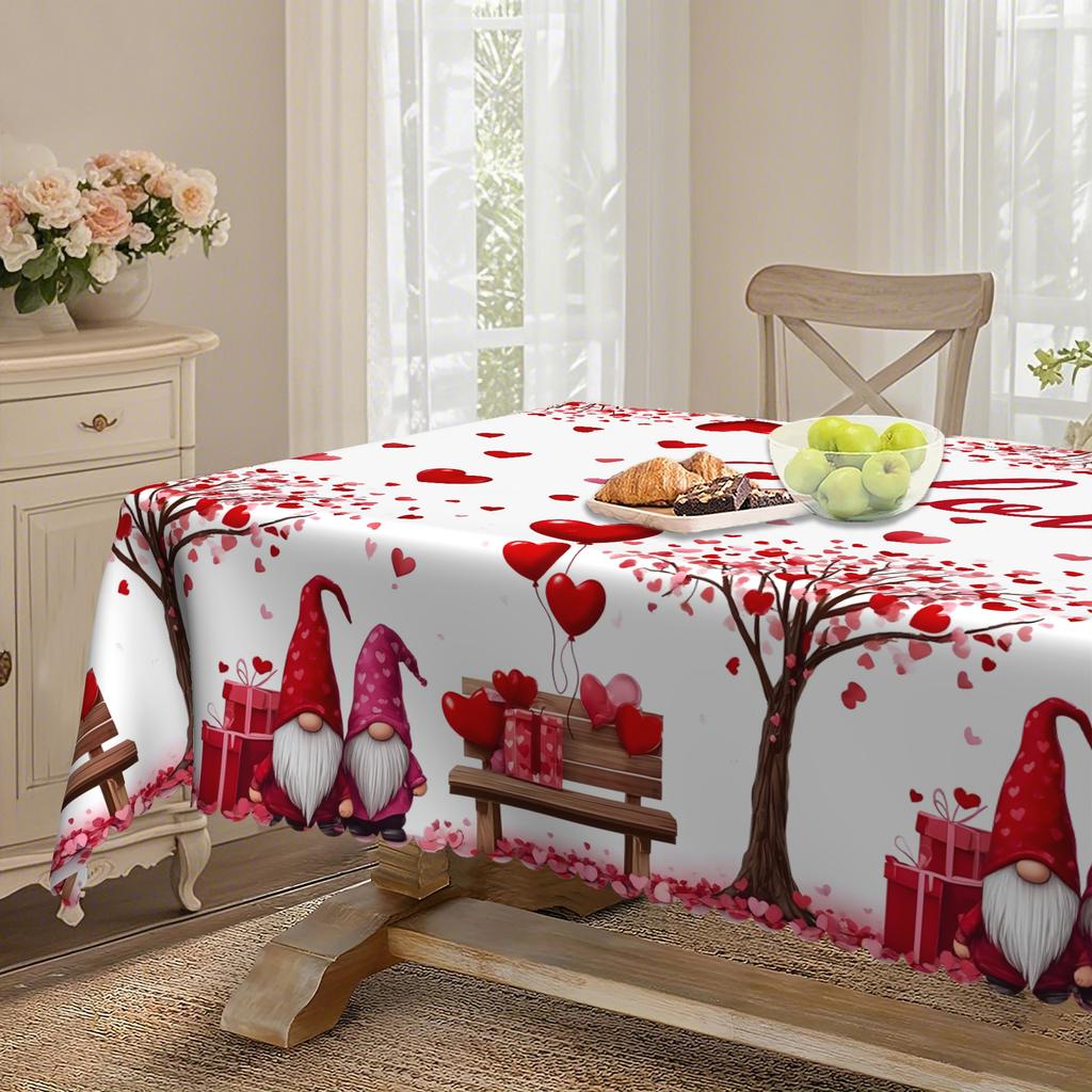 Romantic Red Love Round Table Cloth, Love Tree, Cartoon Dwarf Table Cloth, Home Restaurant Decorative Cloth