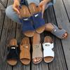 Women'S Wedge Heel Sandals Comfortable One-Strap Sandals Metal Decoration Casual Thick-Soled Slippers Versatile Casual Wedge Heel Slippers