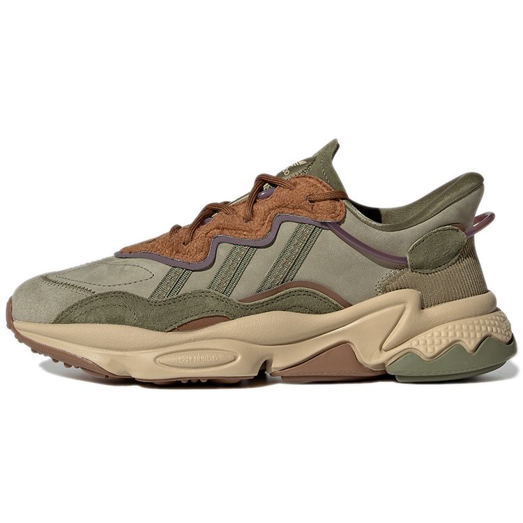 Adidas Originals Ozweego Leather Comfortable Sports Slip-Resistant Durable Low-Top Lifestyle Shoes Women Sneakers Green GX8824