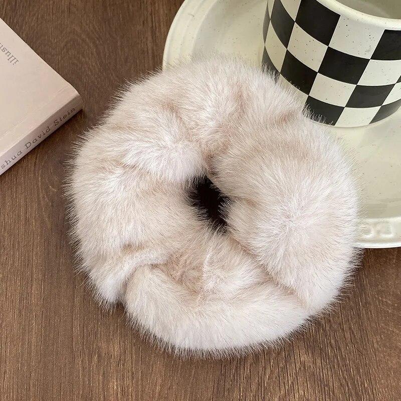 Winter Soft Hair Scrunchies For Women Plush Elastic Hair Band Multicolor Rubber Bands Ponytail Holder Headband Hair Accessories