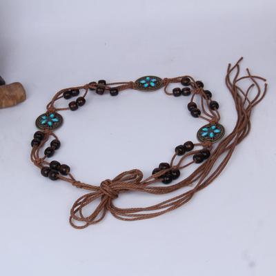 Handwoven Belt Metal Butterfly Waist Chain Female Bohemian Rope Waist Chain Ethnic Decorative Belt