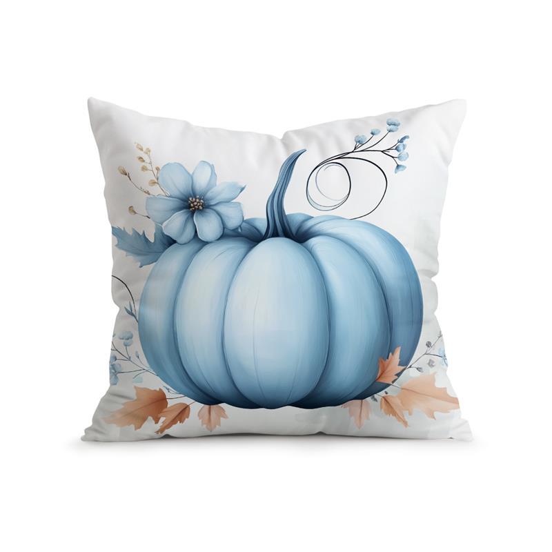Home Decor Blue Pumpkins And Fall Hello Pattern Pillow Pattern Cushion Cover Suitable For Sofa Bedroom Car Pillow Cover