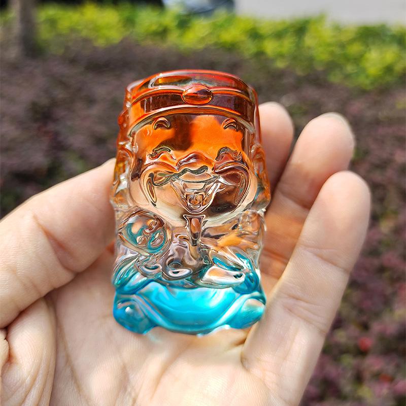 Crystal Glass God of Wealth Ornament: Home & Wedding Decoration Gift