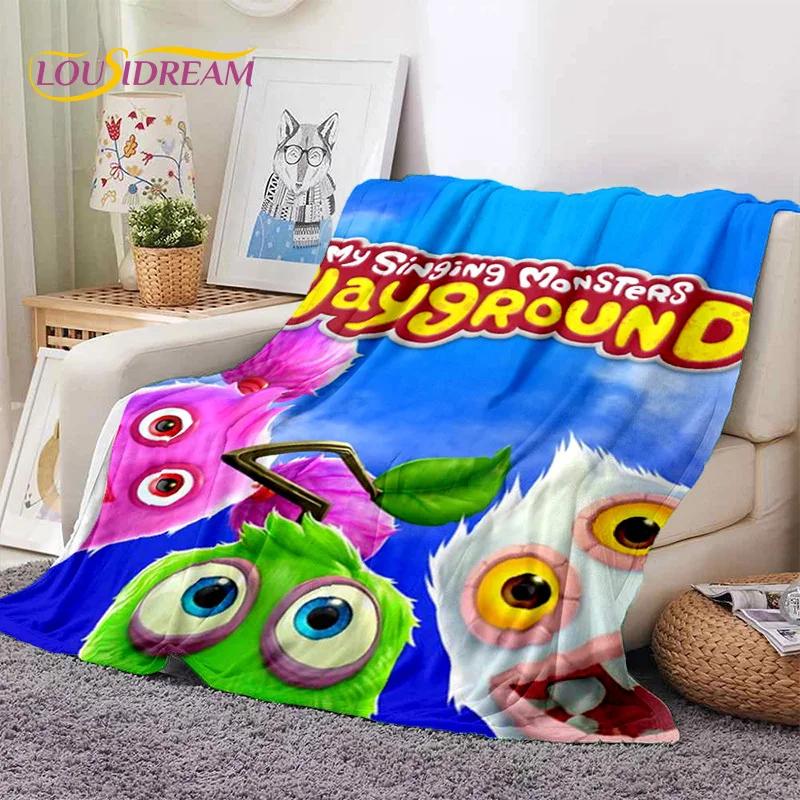 Game My Singing Monsters Cartoon Soft Blankets,Keep Warm Throw Blanket Comfortable Blanket for Picnic Beds Sofa Home Bedroom Kid