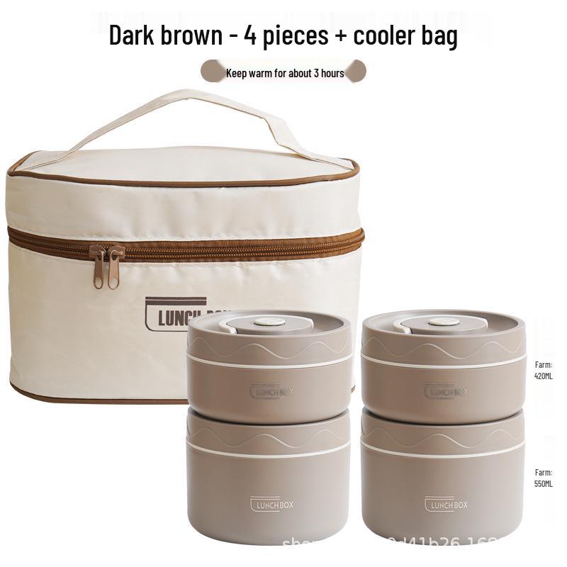 Nepropustný vícevrstvý izolovaný obědový box z nerezové oceli 304 pro kancelář a školu, vhodný do mikrovlnné trouby a přenosný