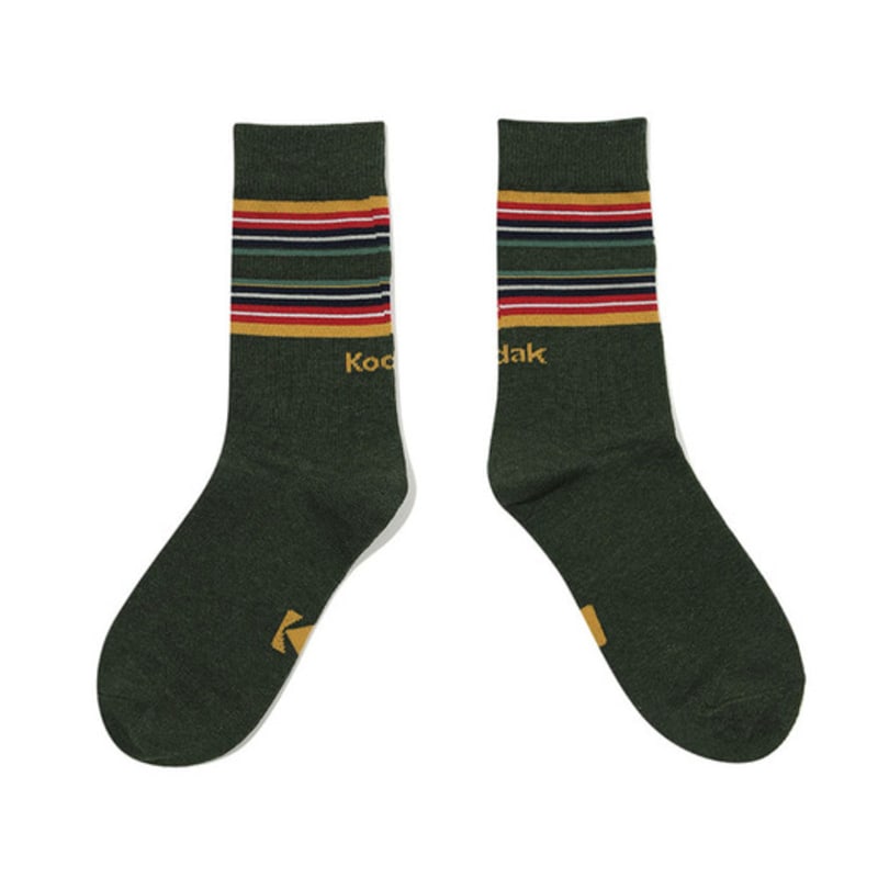 KODAK Apparel Multi-Stripe Crew Socks GREEN