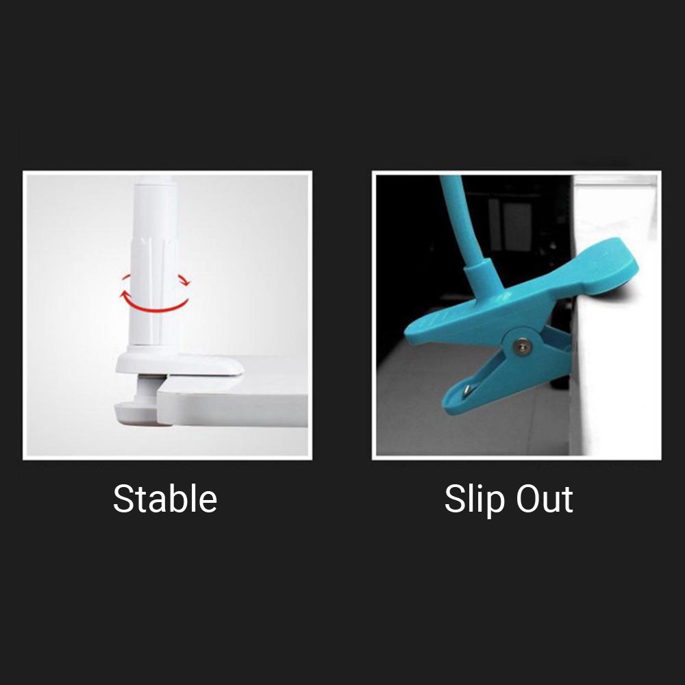 27 Inch Flexible Gooseneck Tablet & Phone Stand Cell Phone Holder with Adjustable Mount and 3 Inch Screw Type Clamp for