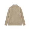 Mens Half-Zip Stand Collar Sweater Loose Fit Streetwear Style Solid Color Twisted Knit Pullover Fall Winter