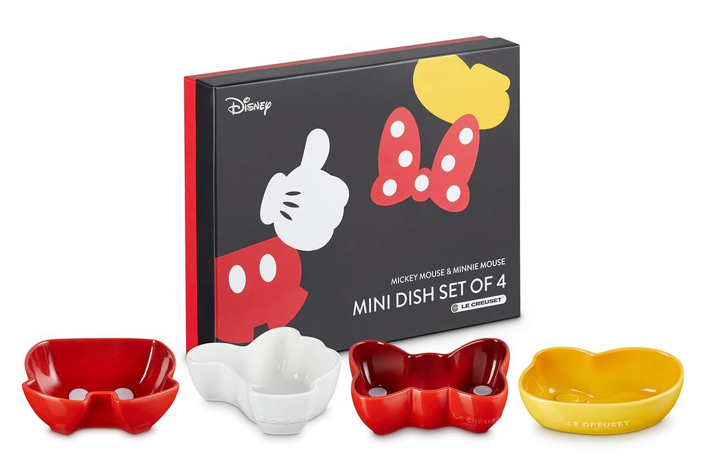 Le Creuset Disney Mickey Minnie Mini Dishes Mickey Mouse Oven Bakeware Japanese & (4-Pack) Dish, [Official Product]