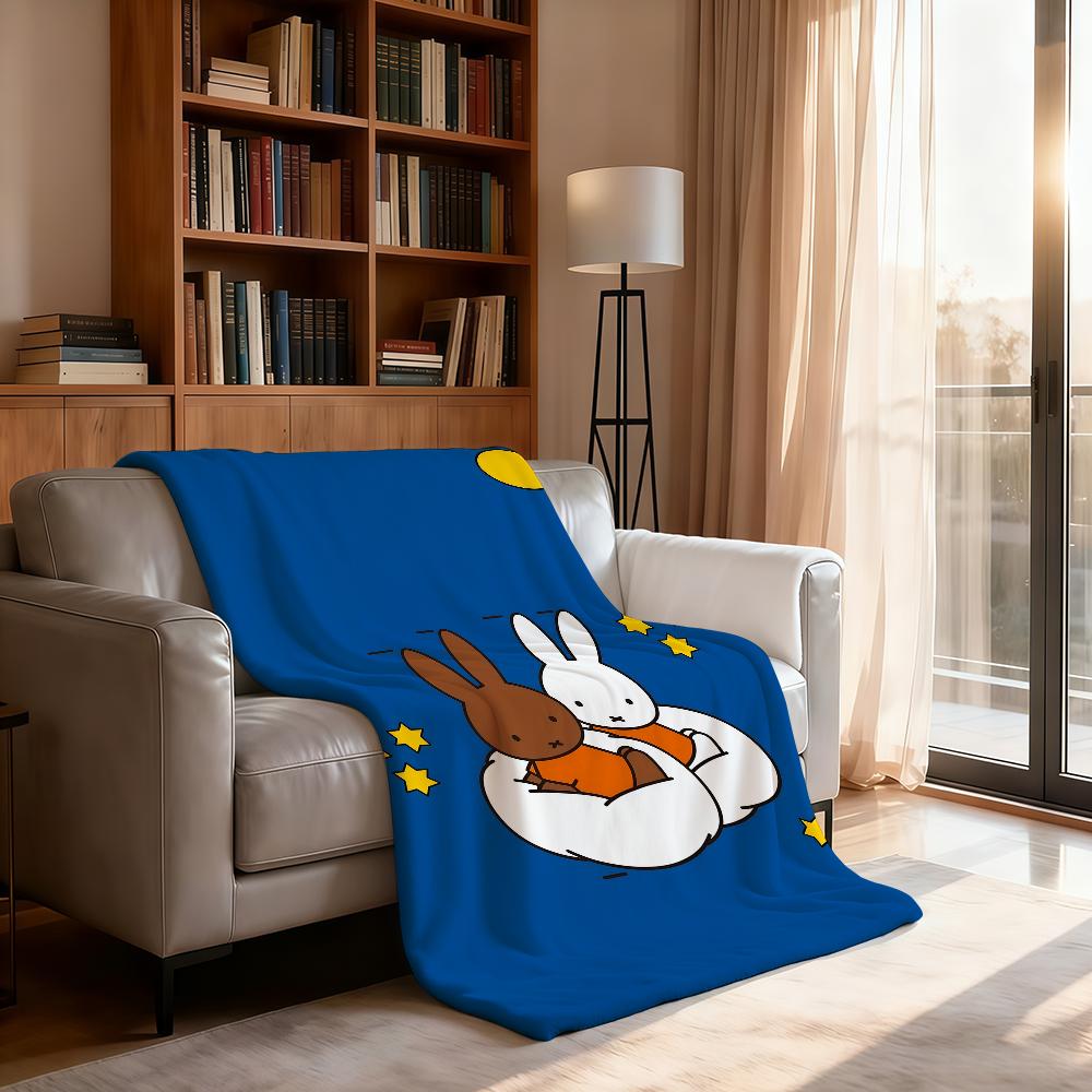 Kawaii M-MiffyS Blanket Soft Throw Blanket for Home Bedroom Bed Sofa Picnic Travel Office Rest Cover Blanket Gift
