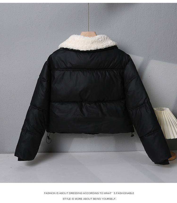 Women's Petite Cotton-Padded Winter Jacket - Short, Thick, Loose Fit