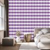 Harlequin Diamonds Wallpaper Purple, Light Gray and White 50x1000