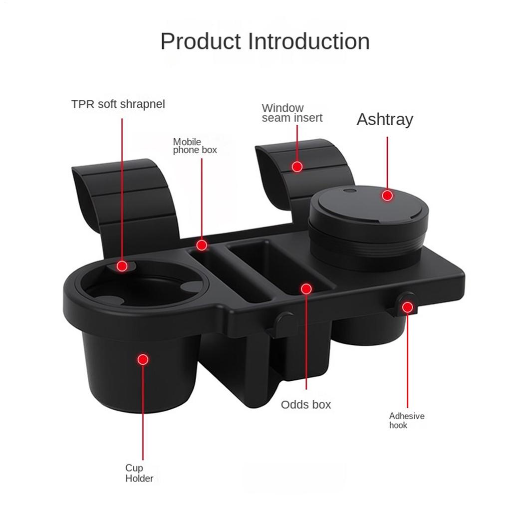 Car Window Cup Holder Non-Slip Multifunctional Organizer Car Door Coffee Cup Holder For Back Front Truck Interior Mobiles Phone