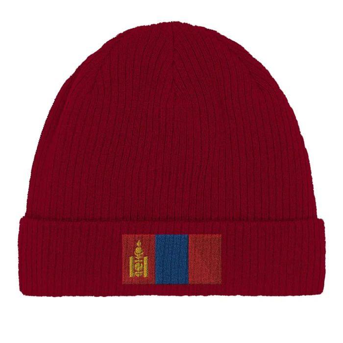 Bonnet Drapeau Mongolie En Rouge