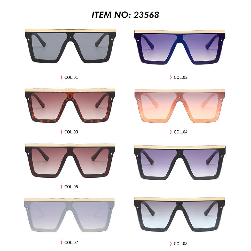 Superhot Eyewear 23568 Luxury Flat Top Rectangle One Piece Lens Men Women Oversize Shades Sunglasses