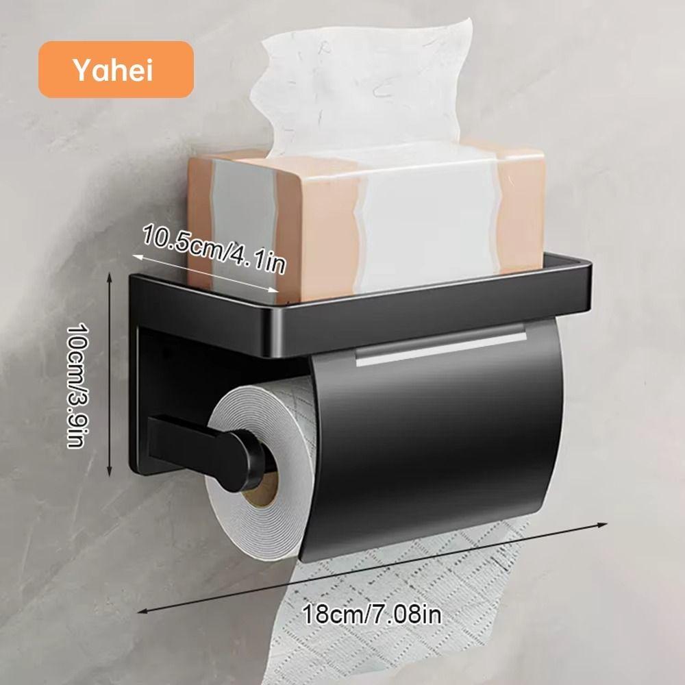 Punch-free Bathroom Tissue Self Baffle Design Tissue Roll Hanger Toilet Paper Holder  Home