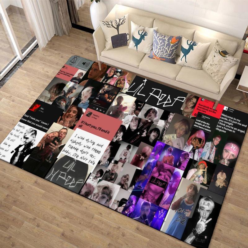 Lil Peep Carpet Rug for Living Room Bedroom Home Sofa Decoration,Kids play Non-slip Floor Mat