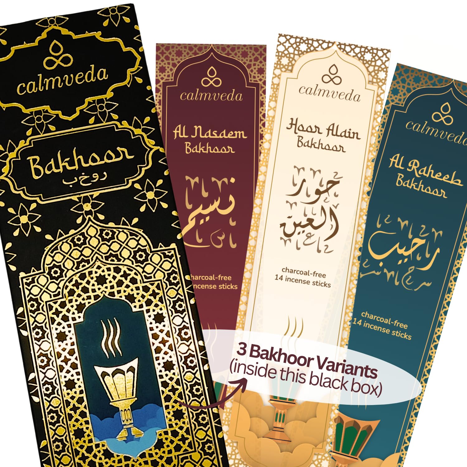 Arabian Oud Bakhoor Incense Sticks  3 Variants, 40+ Incense