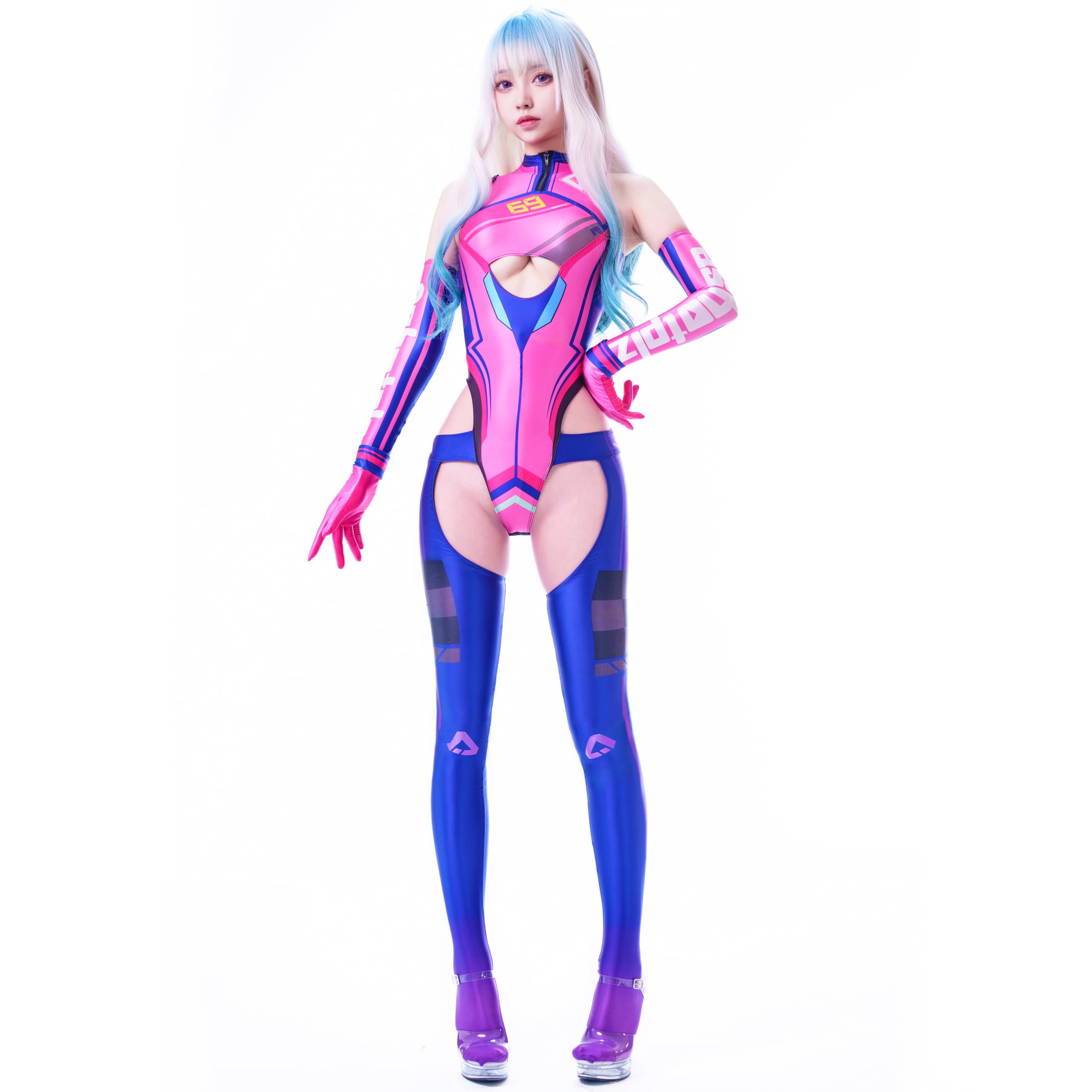 

Sexy Shiny Race Queen Arm Covers Gloves Simple Full Body Costume Cosplay Adult Swimsuit Cosplay Costume Fancy Dress [LOST-G] Women s (M, ROSEPINK)
