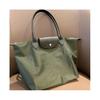 (Vert Forêt Écologique, Manche Moyen Long) Sac à Bandoulière en Nylon Unique Grande Taille Style Ravioli Pour Femmes Avec Caractéristiques Écologiques Classique Dans Les Teintes