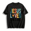 Jesus Loves You And Me Graphic Tee Casual Faith Inspired Printed Top Pure Cotton T-shirt