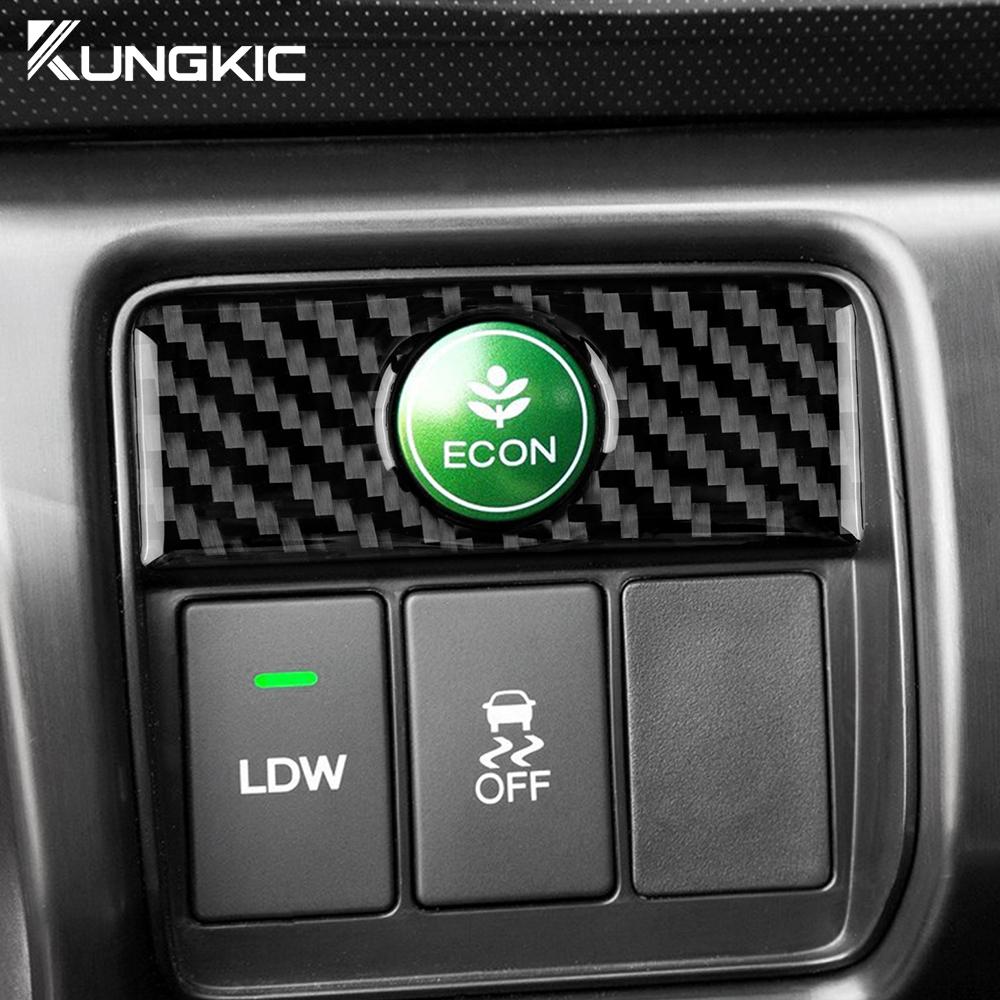 Real Soft Carbon Fiber For Honda Accord 2013 2014 2015 2016 2017 LHD Car Headlight Switch Key Frame Interior Trim Accessories