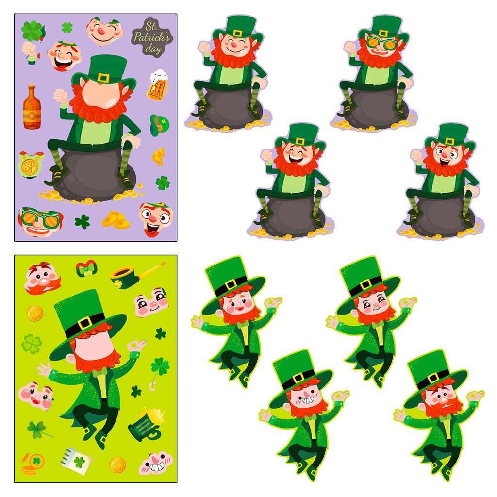 6 Sheets Per Pack Self-Created St. Patrick'S Day Self-Diy Cute Wind Parent-Child Interaction Baby Puzzle Change