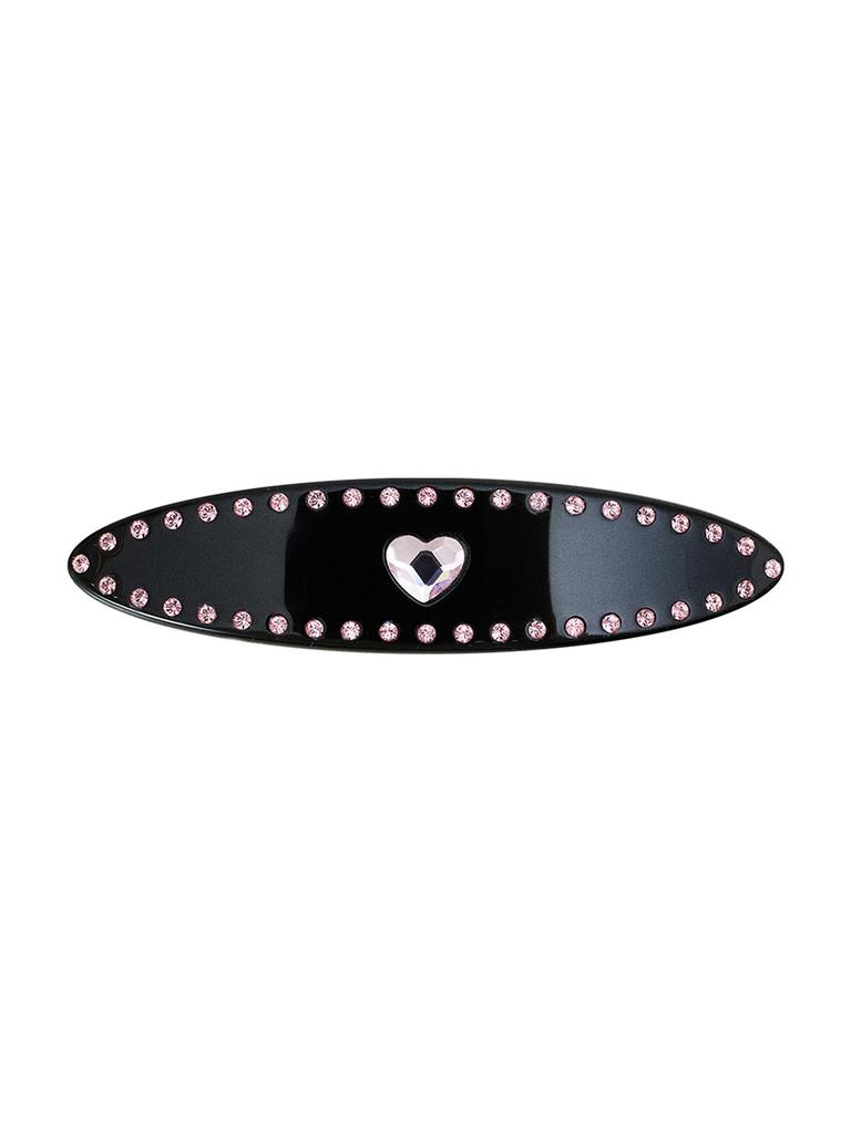 Dnini Heart Oval Hair Barrettes(Black)