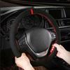 Premium Fur Steering Wheel Cover Universal Car Steering Wheel Braid Cover with Needles and Thread Anti Slip Interior Protector