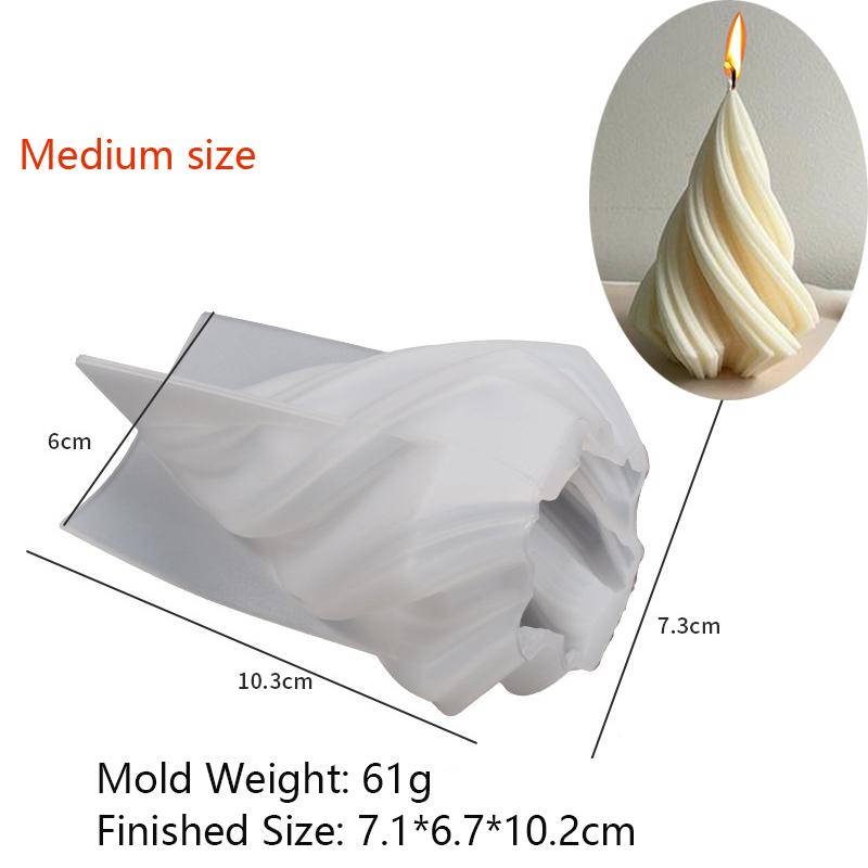 3D Rotierende Säulenkerze Silikonform Geometrische Welle Kerzenwachsform DIY Abstrakte Kunst Seife Harz Gipsform Heimwerkerdeko