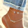Letter Double Foot Chain Infinite Love Chain Women's Foot Chain Summer Gift Beach Gift For Mother