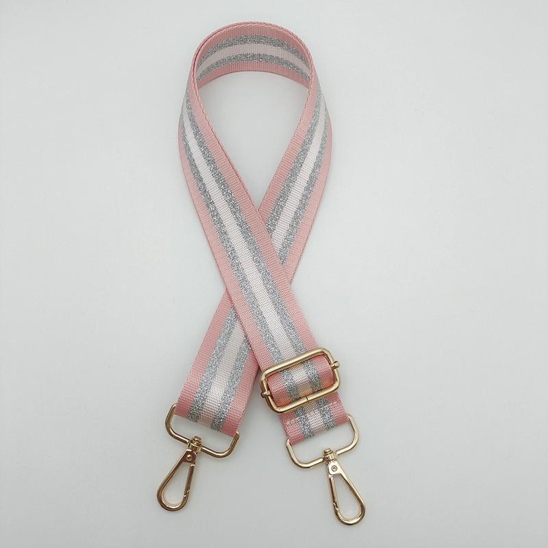 Adjustable 3.8cm Striped Nylon Crossbody Shoulder Strap for Women's Bag Replacement