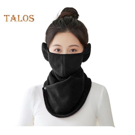 

2 шт./компл. флисовый шейный воротник, термозащитный комплект для лица, утолщенная теплая флисовая накидка на кнопки, аксессуар для холодной погоды чёрный