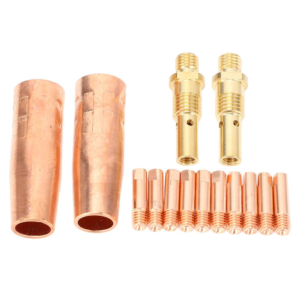 14 Stück Schweißbrenner-Verbrauchsmaterialien 1135 9mm Elektrodenspitzen 2150 12 Zoll Gasdüsen 3550 Messing