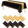 AEE4-4Pcs Disposable Plastic Tablecloths Table Runner Set Satin Table Runner For Wedding Birthday Party Decorations