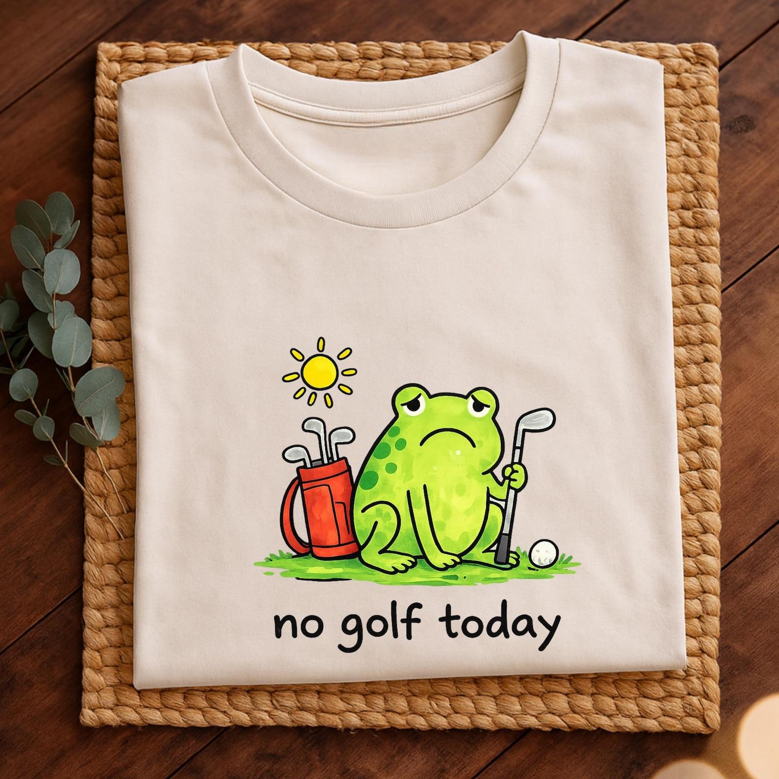 Funny Golf Shirt – Sad Frog Doodle, Ironic Golfer Gift 4XL