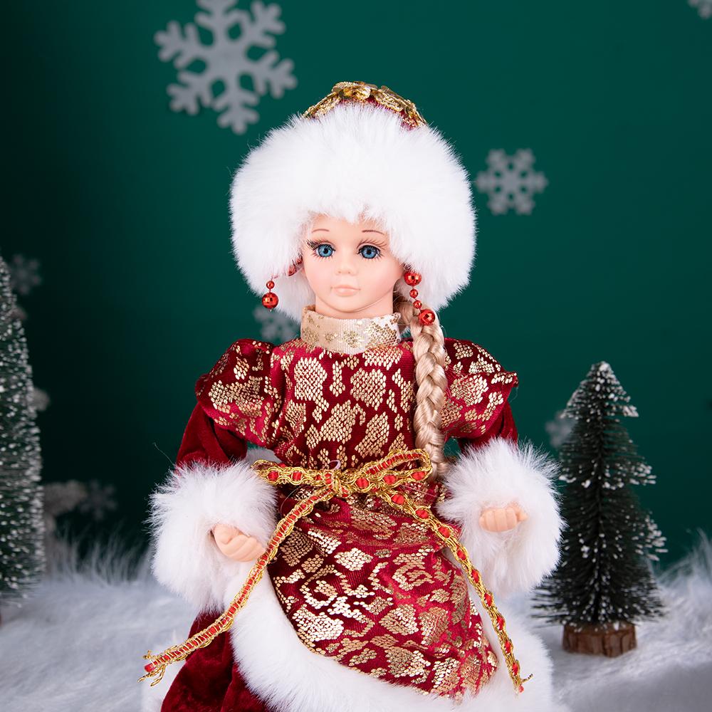 30cm Rote & Goldene Snegurochka Weihnachtsfigur