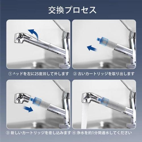 MOTRA JF-K21 Replacement Water Purifier Cartridges (Universal Compatible) Removes 12 Substances, Standard Type, Compatible with PFOS/PFOA and High Chl