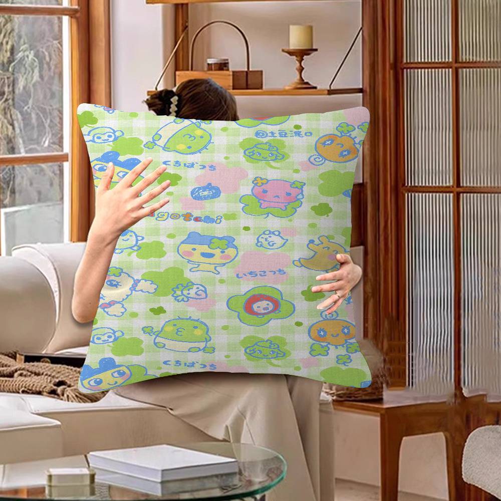 Game Fanart Cute Cartoon TTamagotchi Pillow Cushion Cover Pillowcase Living Room Sofa Home Decor Customized