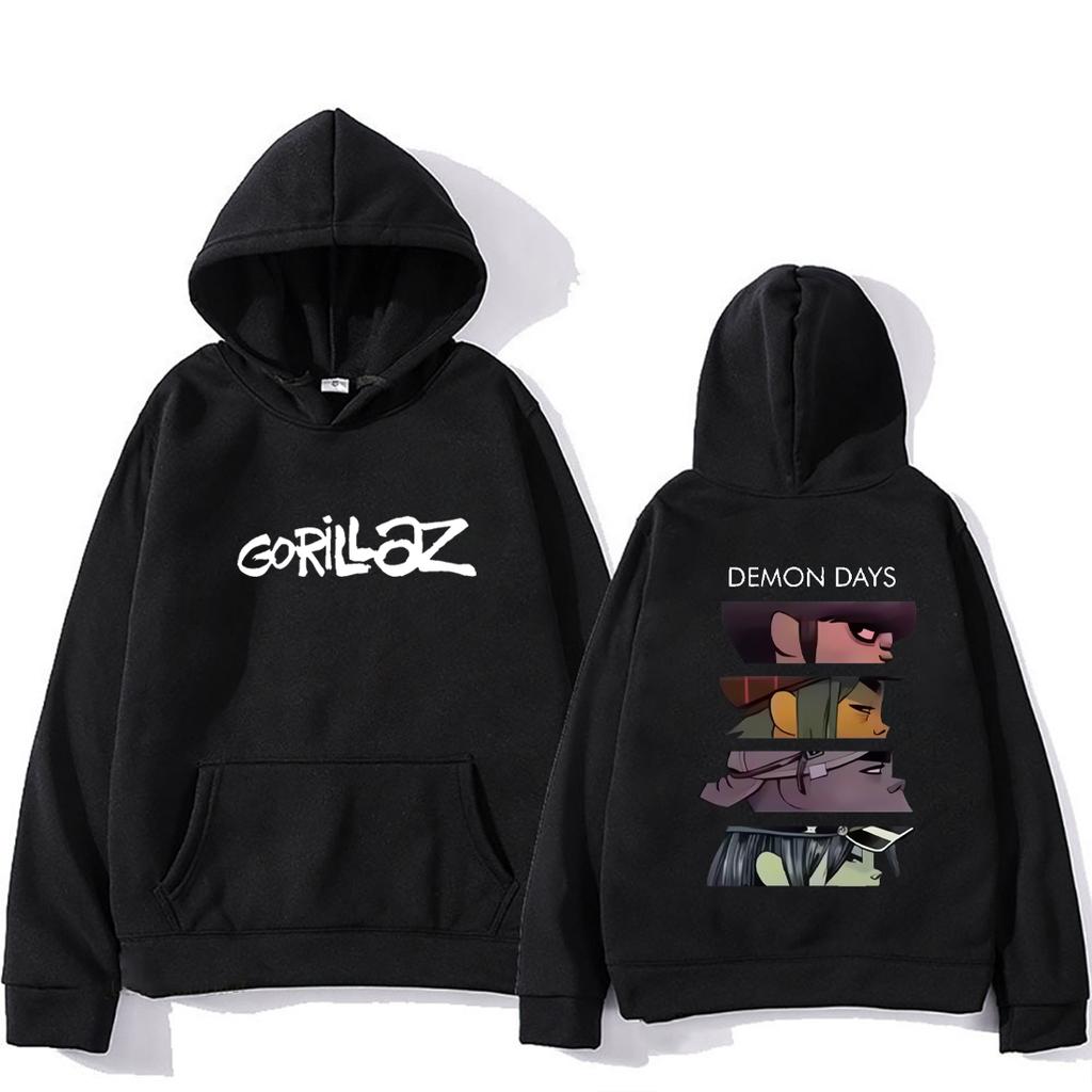 Rock Band Gorillaz Demon Days Eyes Hoodie Men Women's Manga Harajuku Hip Hop Streetwear Long Sleeve Vintage Fleece Sweatshirts