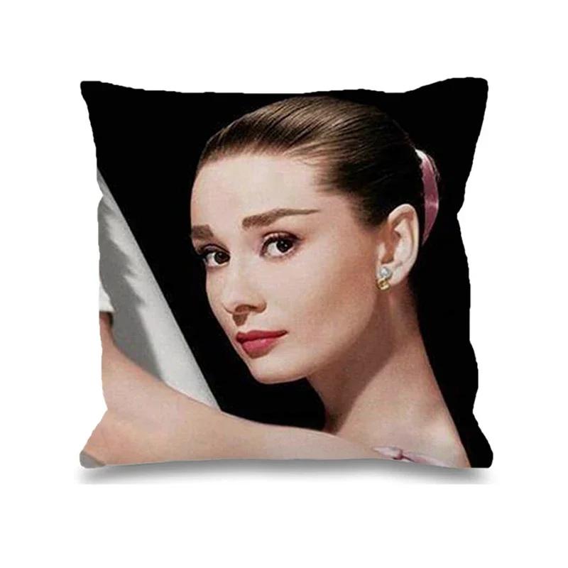 Audrey Hepburn Kissen Stuhlkissen Heim und Dekoration Doppelbettwäsche Kissenbezug Dekor 40x40 Kissenbezüge Dekorative Hülle