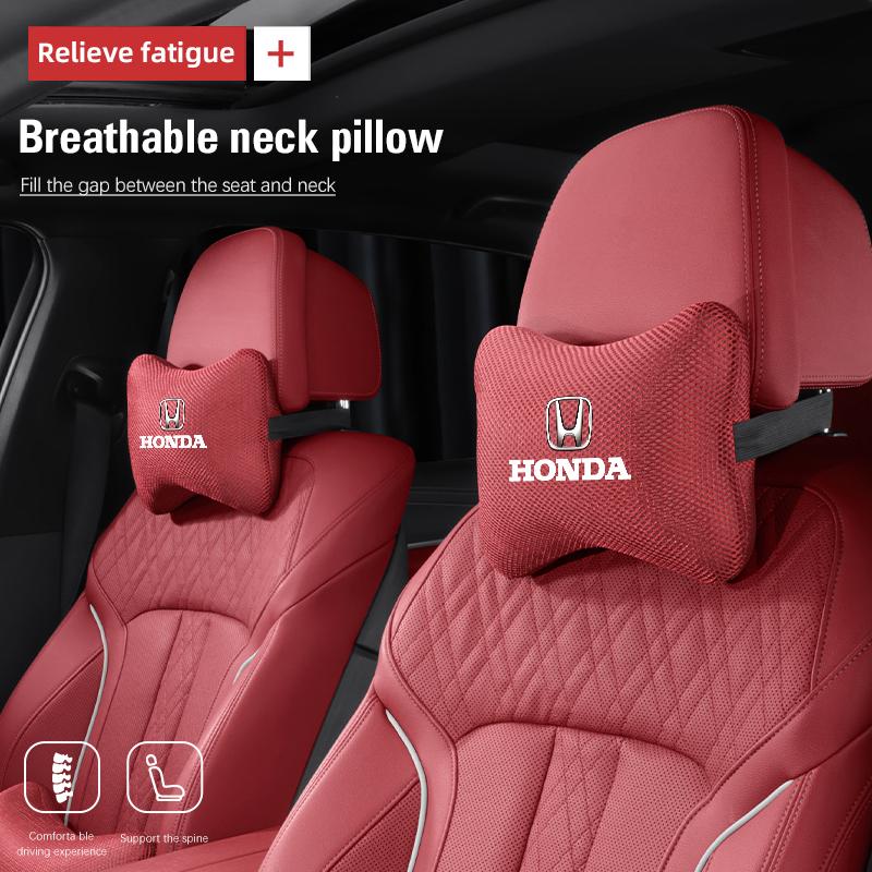 TQDX8 1Pcs Car Breathable Ice Silk Headrest Auto Neck Support Pillow For Honda Civic Accord Crosstour Spirior Odyssey Avancier UR-V