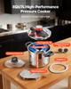 Pressure Cooker, 7L Pressure Cooker Stainless Steel, Pressures Canner with Steaming Rack, Tempered Glass Lid, Three Pressures Settings for Meat,