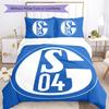 Biancheria da letto con motivo Schalke 04, Set piumone Copripiumone Federa Regalo di Compleanno per la Casa (1*copripiumino+2*federe,senza imbottitura)
