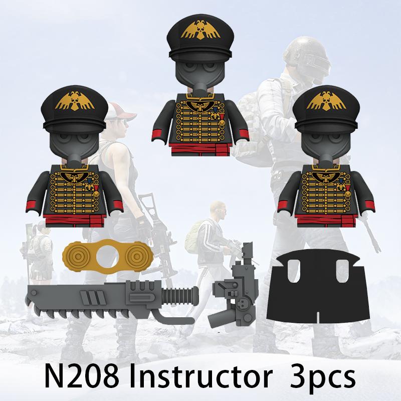 

3pcs Game Soldiers Building Blocks Armored Army Figures Troops War Scene Weapons Equipment Masks Bricks Assemble Toys Compatible
