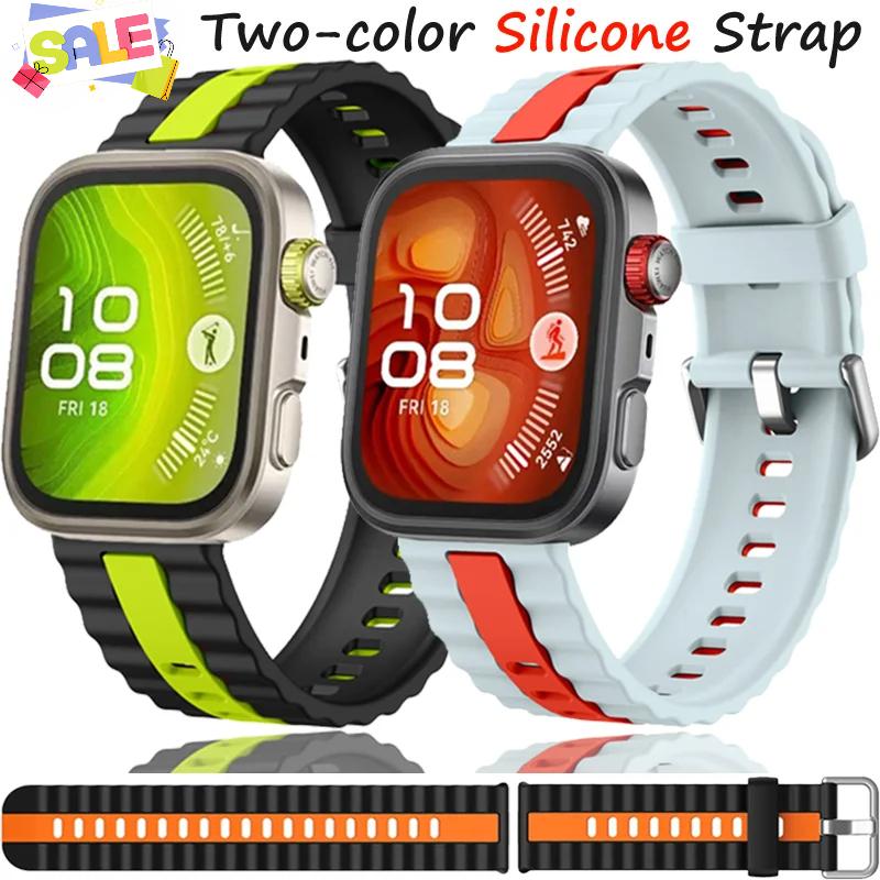 

Two-color Silicone Strap For Huawei Watch Fit 4/3 Sports Besathable Soft Wristband Correa For Huawei Watch Fit 4 Pro Accessories Huawei Fit 4 Pro