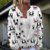 2026 foreign trade new 3D digital printing cardigan knitted jacket women's clothing early spring and autumn factory wholesale